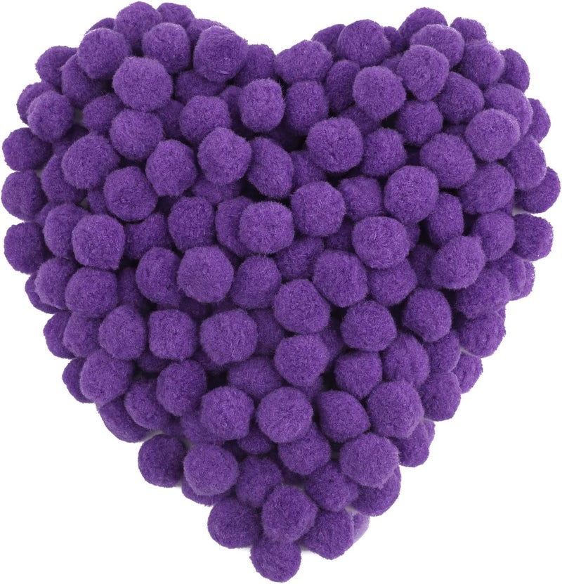 MORFEN 150 Pieces Pom Poms, 1 Inch Purple Craft Pom Poms, Fuzzy Pompom Puff Balls, Small Pom Pom Balls for DIY, Arts, Crafts Projects, Birthday Decorations - Image 1